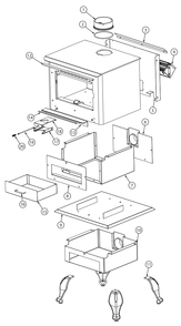 Repair Parts 1 Diagram and Parts List for AW2520E-P  US Stove Company Heating Stove